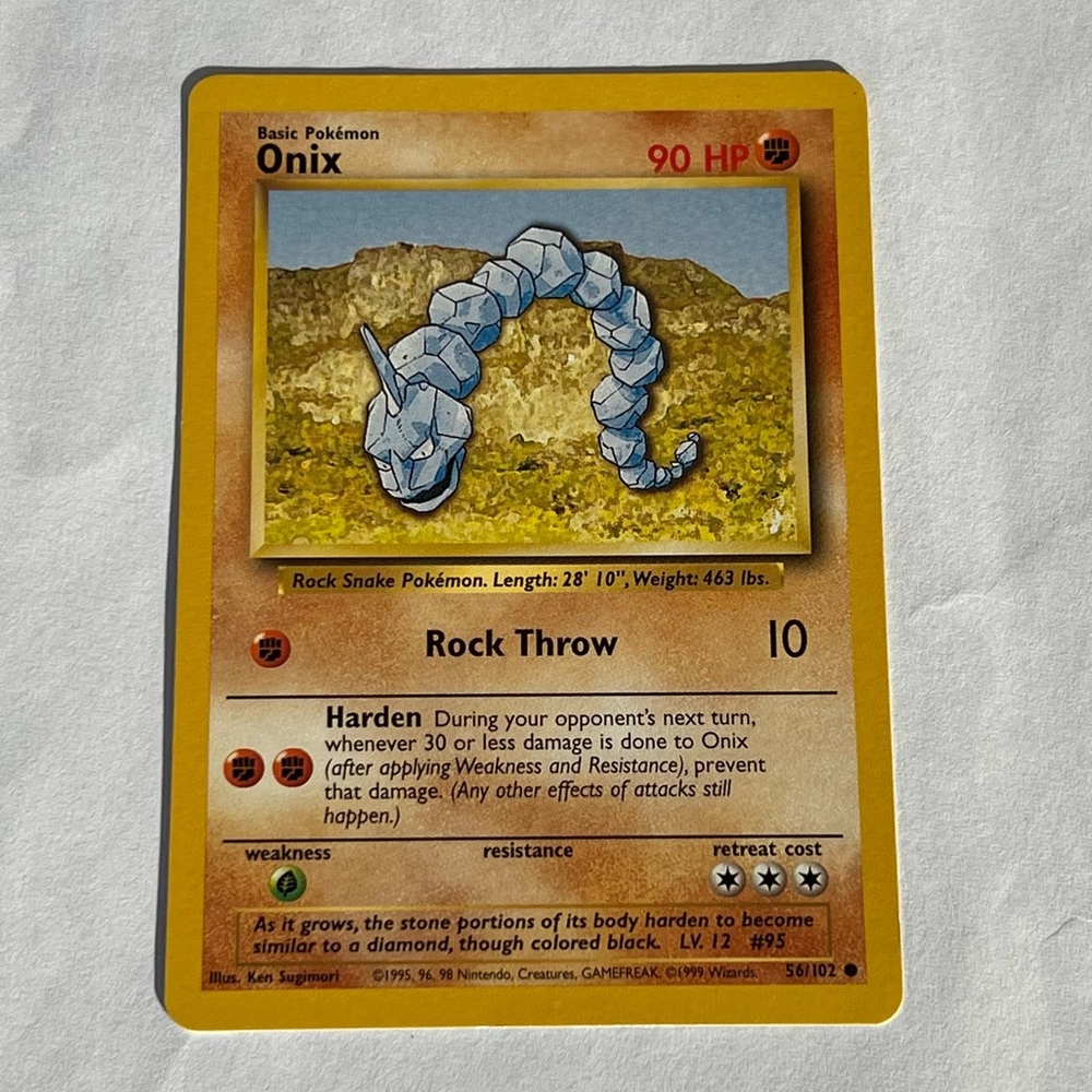 Vintage Pokemon Onix Playing Card